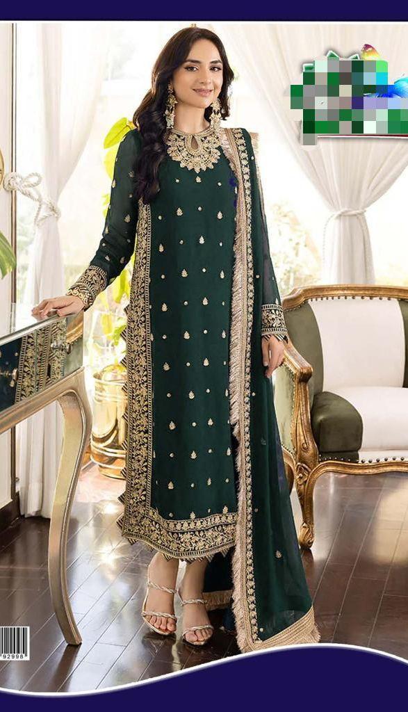 3 Pcs Women's Unstitched Embroidered Suit